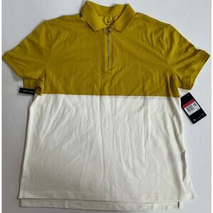 Nike Dri-Fit Yellow Women’s Golf Polo Shirt White Multi BV0186-393 Size L